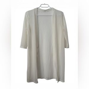 BNWT Sheer White Open-Front Lightweight Longline Cardigan - o/s Small